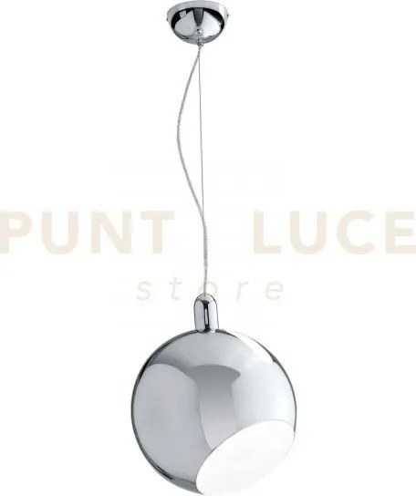 Lampadario a sospensione narciso in metallo cromo 1 luce attacco e2...
