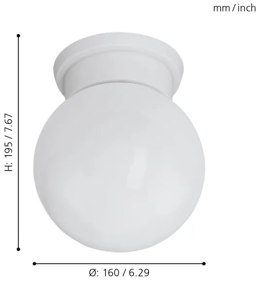 Eglo 94973 - Plafoniera DURELO 1xE27/28W/230V