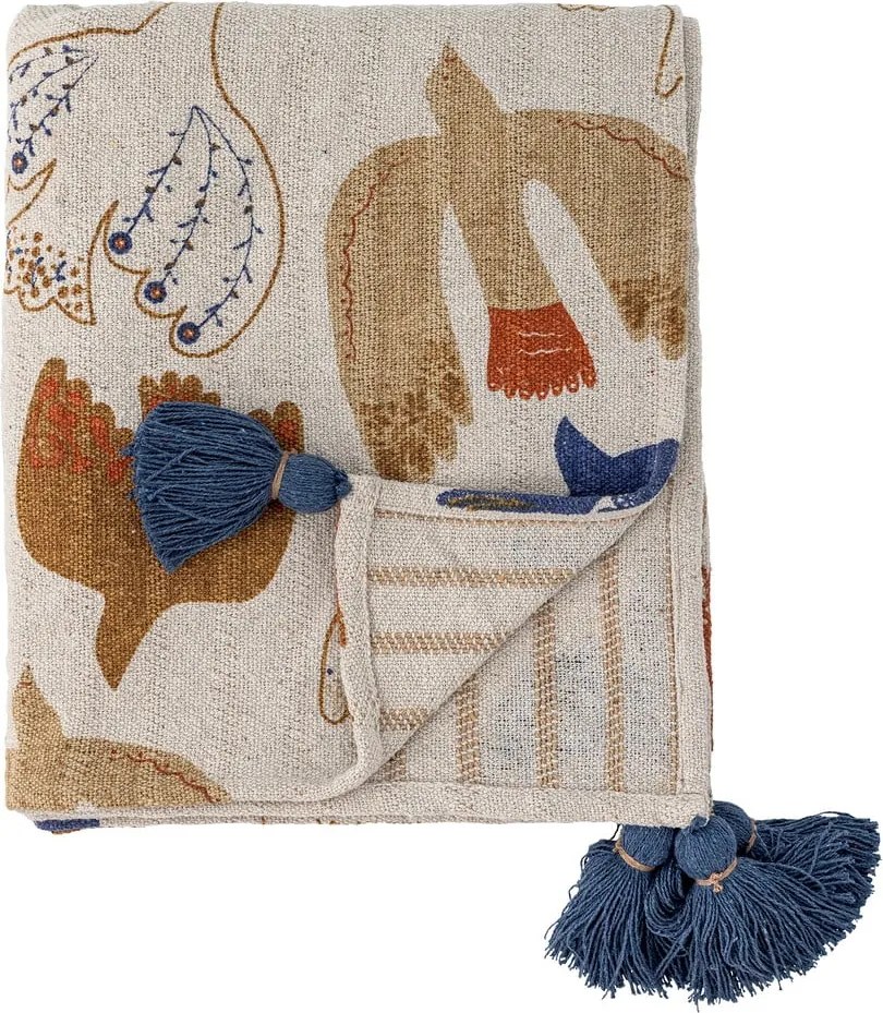 Coperta marrone in cotone riciclato 130x160 cm Anniversary – Bloomingville