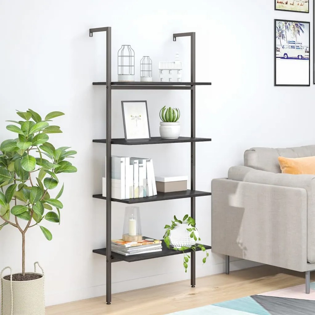 Scaffale Pendente A 4 Livelli Nero 64x35x152,5 Cm /