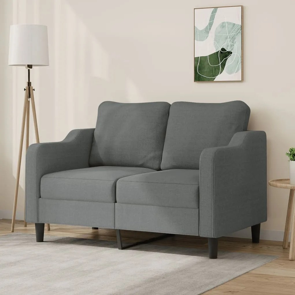 Divano A 2 Posti Grigio Scuro 120 Cm İn Tessuto /
