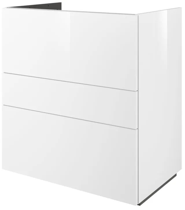 Mobile da bagno a terra L 75 x H 84 x P 48 cm bianco, 3 cassetti Apertura push-pull SENSEA Neo Line, Maniglie acquistabili separatamente