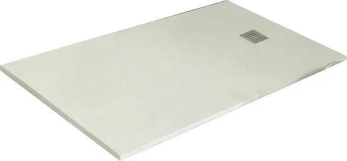 Piatto doccia in resina Strato bianco L 90 x L 70 x H 2.5 cm effetto pietra