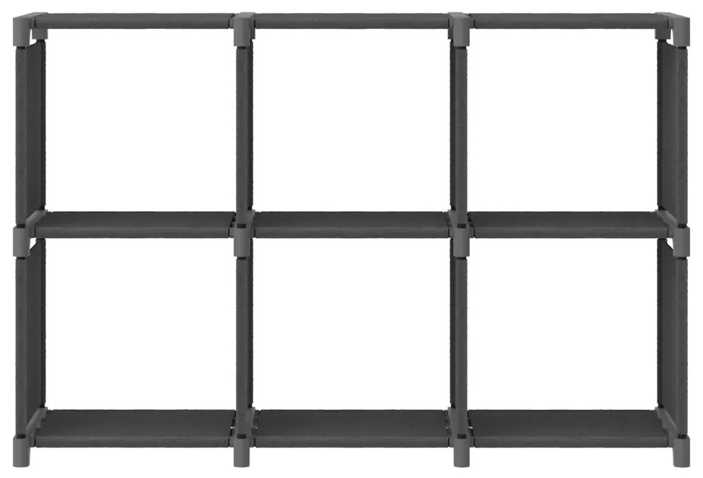 Mensola con 6 vani a cubo grigia 103x30x72,5 cm in tessuto