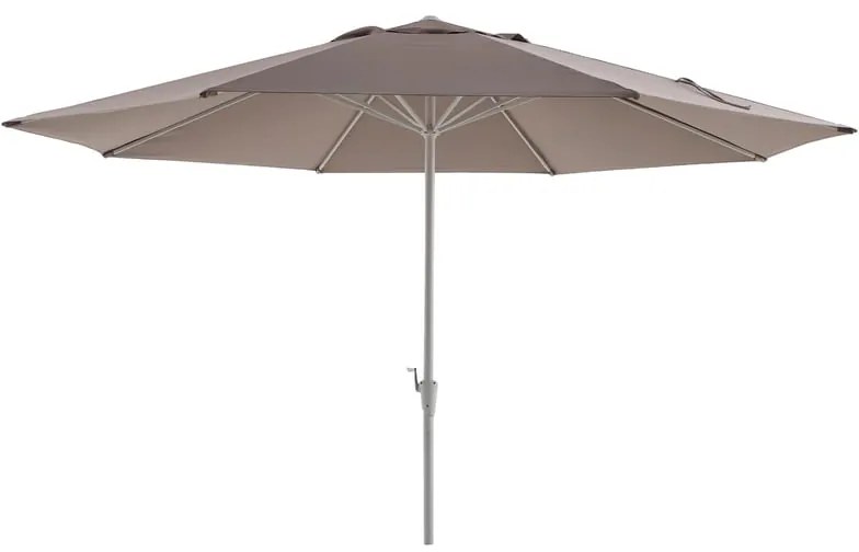 Ombrellone a palo centrale grigio Aura NATERIAL con telo ottagonale tortora L 394 x P 394 x H 285 cm