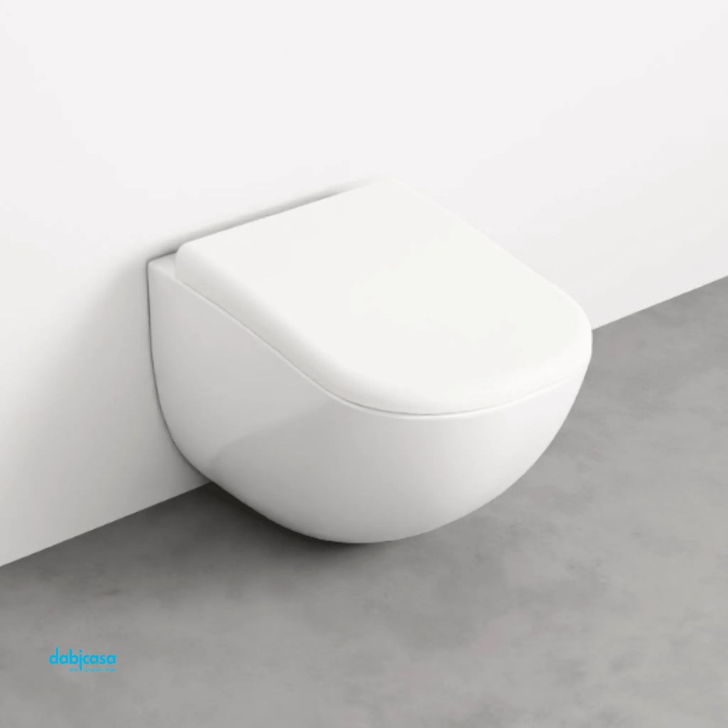 Ceramica Cielo "Fluid" Wc Sospeso Bianco Lucido Con Brida