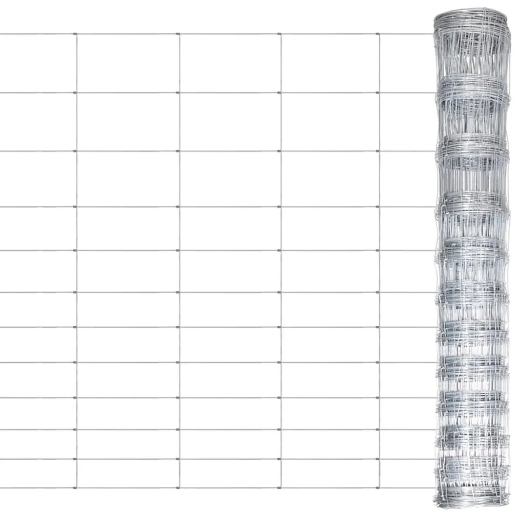 Recinzione Da Giardino İn Acciaio Zincato 50 M 150 Cm Argento /
