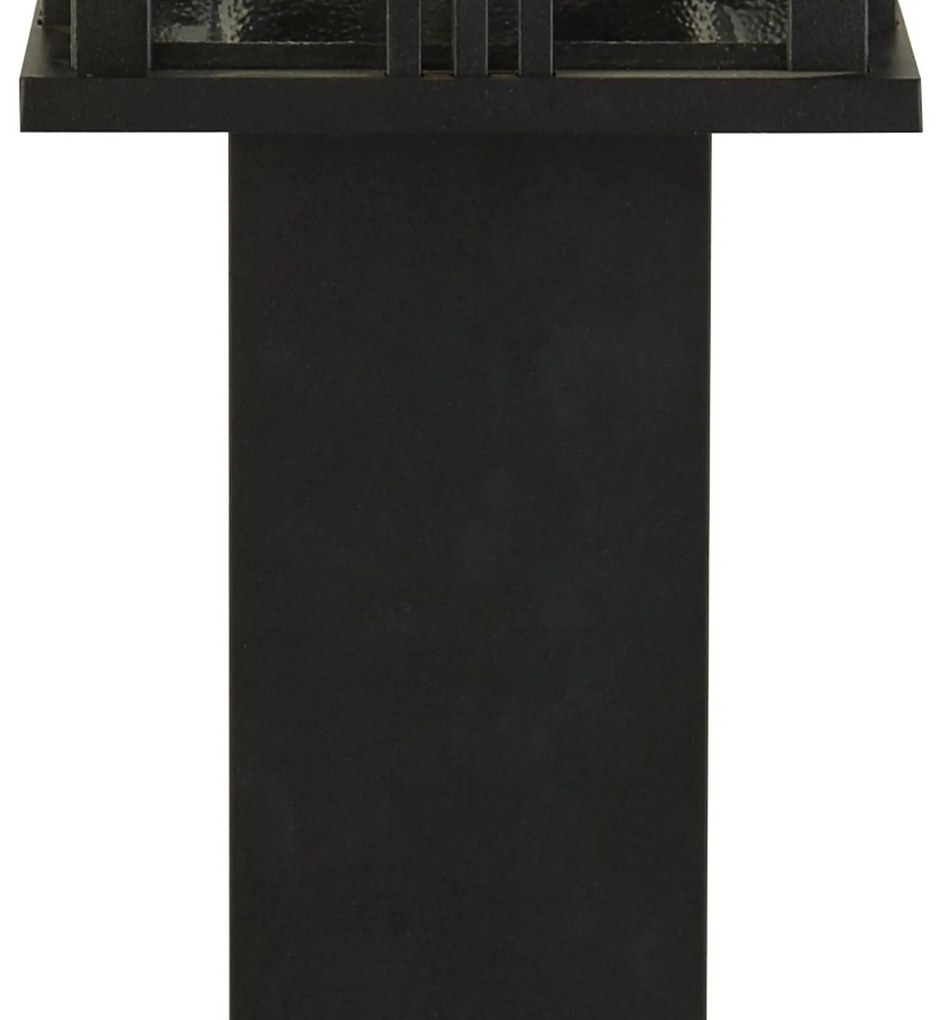 Paletto Contemporaneo Venezia Alluminio Nero Vetro Trasparente 1 Luce E27 74Cm