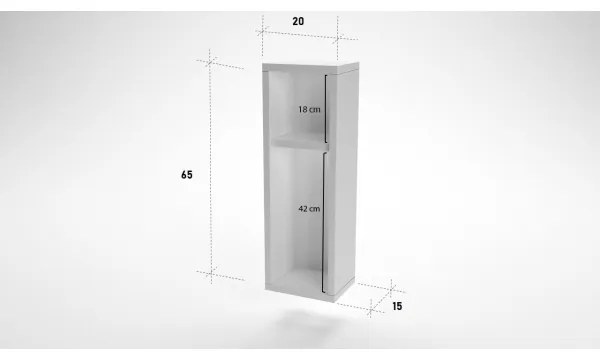 Comodino TURRA 65x20 cm bianco
