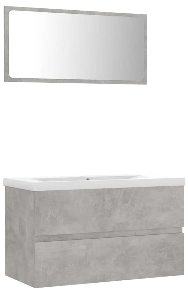 Set mobili da bagno grigio cemento in truciolato