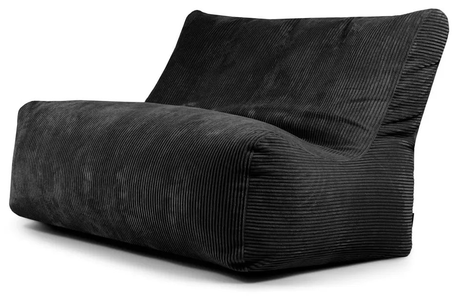 Puof a sacco nero con rivestimento in velluto a coste Sofa Seat Lounge – SLOWDOWN