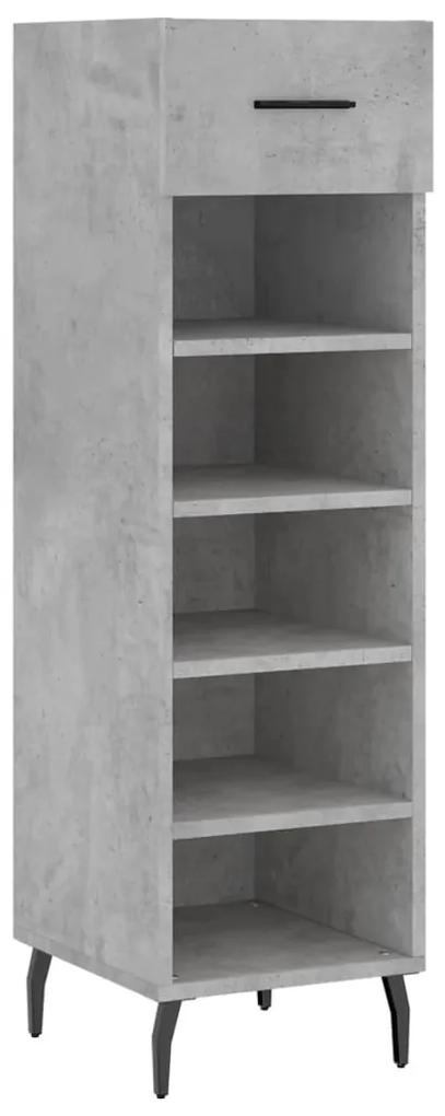 Scarpiera grigio cemento 30x35x105 cm in legno multistrato