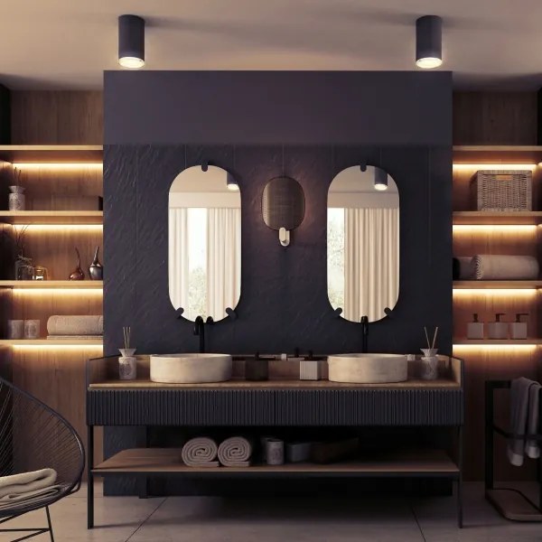 LED RGBW Faretto da bagno dimmerabile TURYN 1xGU10/6W/230V IP44 nero