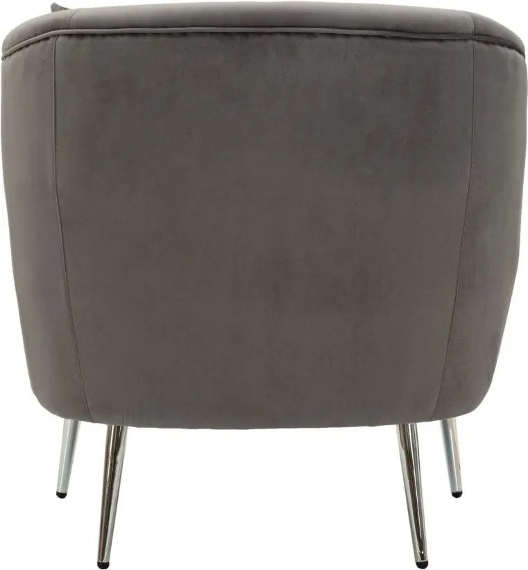 Poltrona grigia con poggioli/con gambe con rivestimento in velluto Silvery – Mauro Ferretti