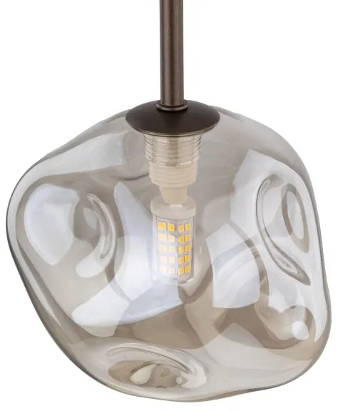 Lampadario a sospensione con cavo LAVA 1xG9/8W/230V bronzo/beige fumé