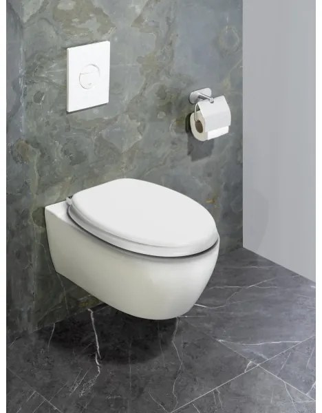 WENKO 22885100-WC Sedile WC URBIO 36x42,5 cm bianco/argento