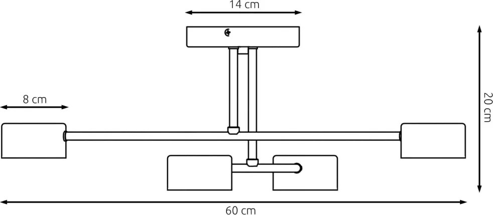 Plafoniera da soffitto HALO 4 in acciaio 4xGX53 - Mokka o Burgundy