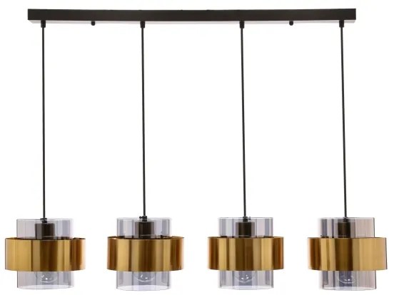 Lampadario a sospensione con filo SPIEGA 4xE27/60W/230V oro/nero