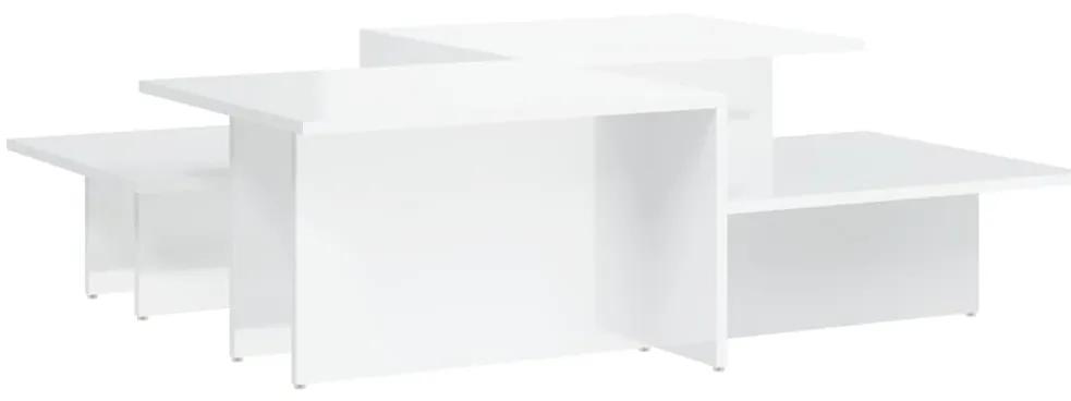Tavolini da Salotto 2 pz Bianco Lucido in Legno Multistrato