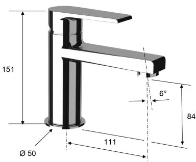 Sapho - Miscelatore per lavabo KAI 15 cm cromo lucido