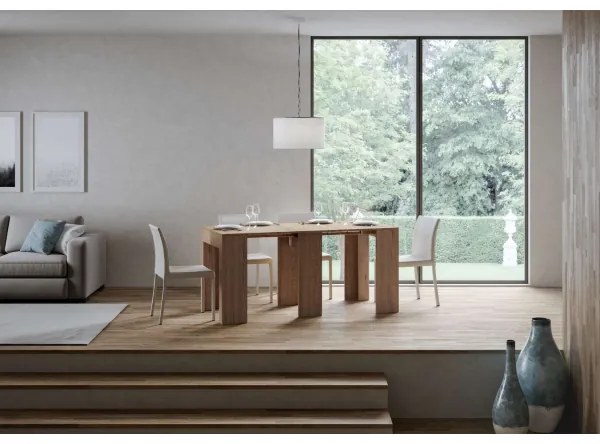 Consolle allungabile a 299 cm Allin Quercia Natura 78x47 cm con allunghe Interne