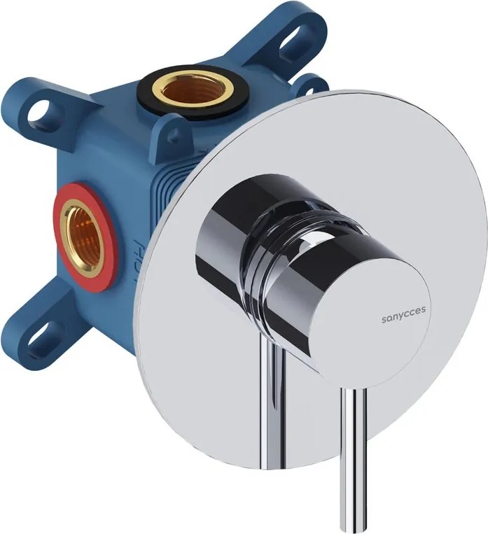 Rubinetto per doccia getto laminare cristallino ad incasso 1 vie LOOP cromo lucido SANYCCES