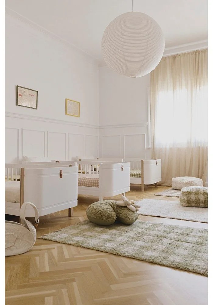 Tappeto per bambini verde in cotone lavabile/tessuto a mano 90x120 cm Vichy – Lorena Canals