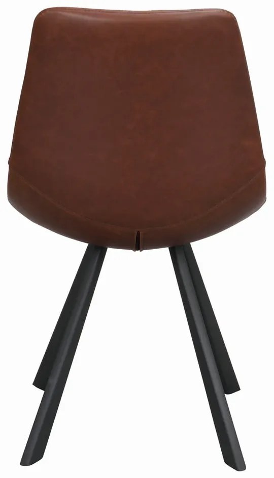 Sedia da pranzo marrone con gambe nere Alpha - Rowico