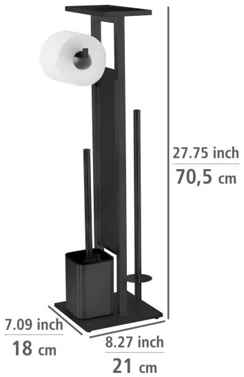 WENKO 71558800 - Set WC DEBAR 21x70,5 cm acciaio inox/nero