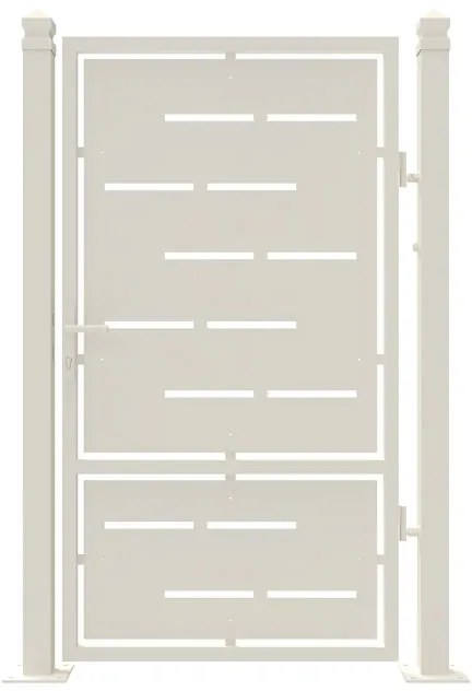 Cancello con serratura manuale Privacy in ferro, apertura a destra, L 104.5 x H 180 cm, di colore bianco