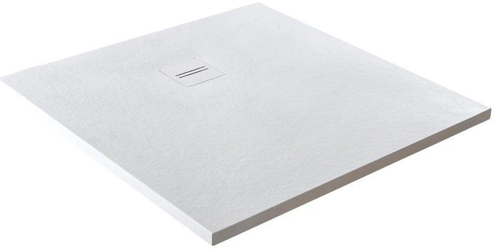 Piatto doccia in resina Cosmos Stone bianco L 90 x L 90 x H 3 cm