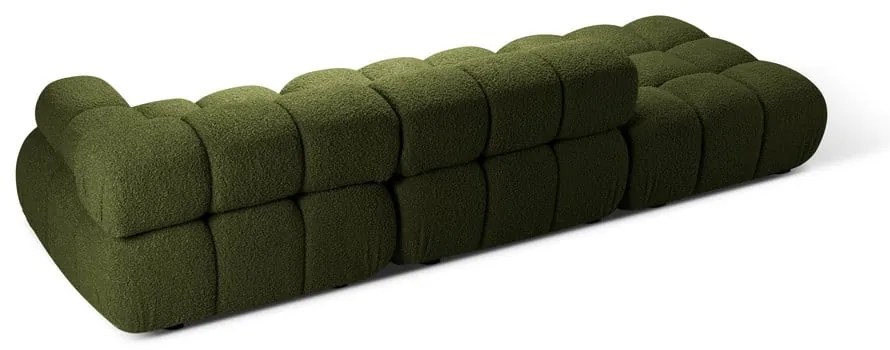 Divano componibile verde con rivestimento in bouclé 288 cm Bellis – Micadoni