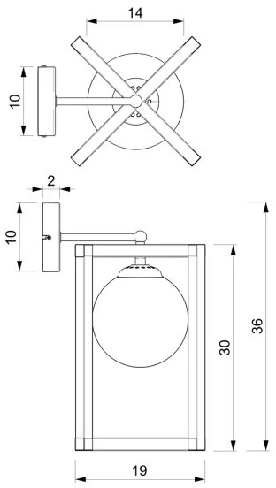 Applique DIEGO 1xE14/40W/230V nero