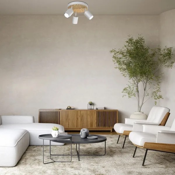 Faretto TERRA 3xGU10/8W/230V bianco/quercia