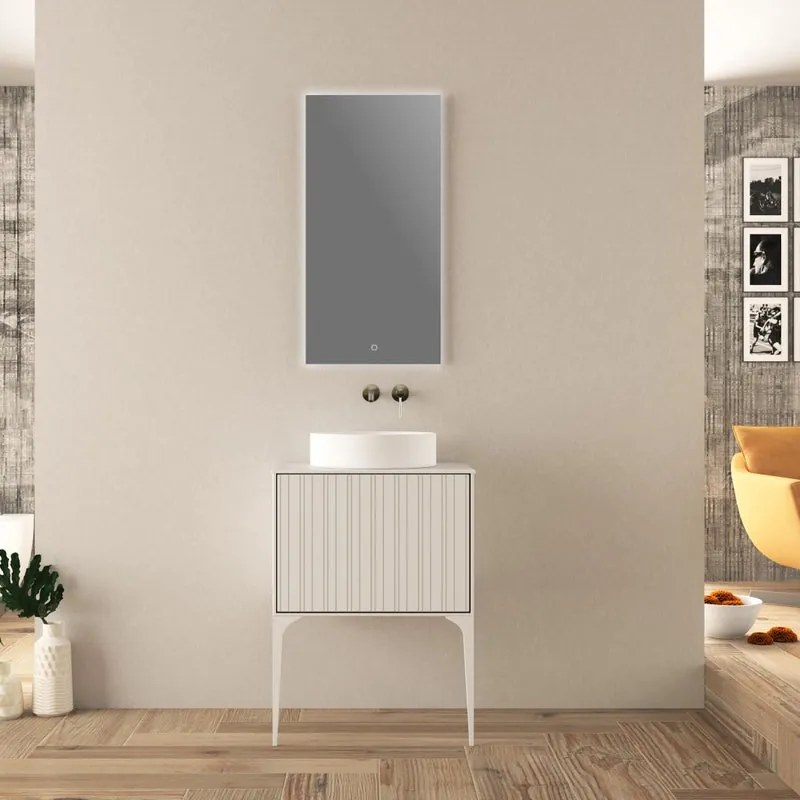 Mobile da bagno sospeso sotto lavabo L 60 x H 43 x P 46 cm bianco opaco, 1 cassetto BADEN HAUS DOMINO