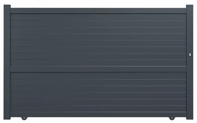 Cancello manuale scorrevole Lima GARDENGATE in alluminio antracite, reversibile, L 300 x H 180.6 cm, serratura manuale