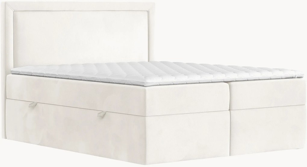 Letto boxspring in velluto fatto a mano con contenitore Rebecca, H3