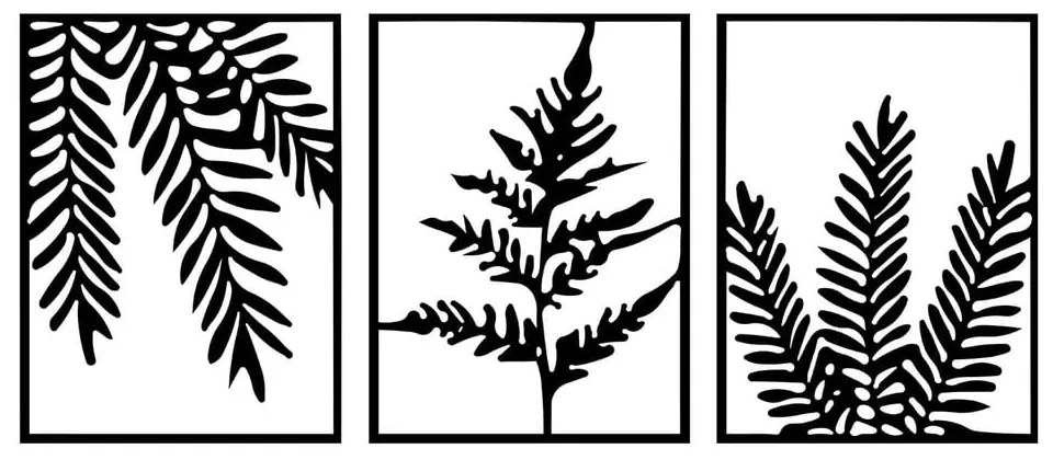 Decorazione da parete in metallo in set di 3 pezzi 118x50 cm Yakomo - Wallity