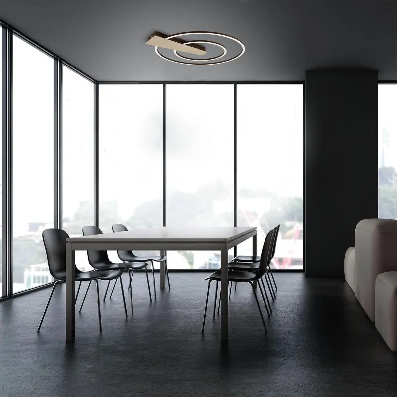 Plafoniera LED moderno Nico, dorato Ø 49.5 cm, luce calda