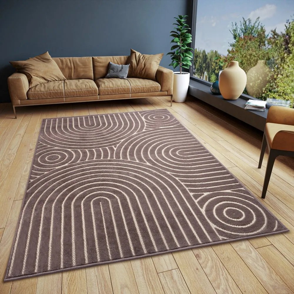 Tappeto marrone 200x285 cm Iconic Wave - Hanse Home