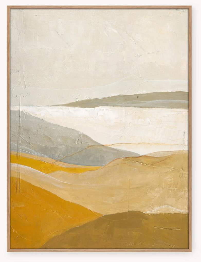 Quadro su tela incorniciato dipinto a mano Yellow Field