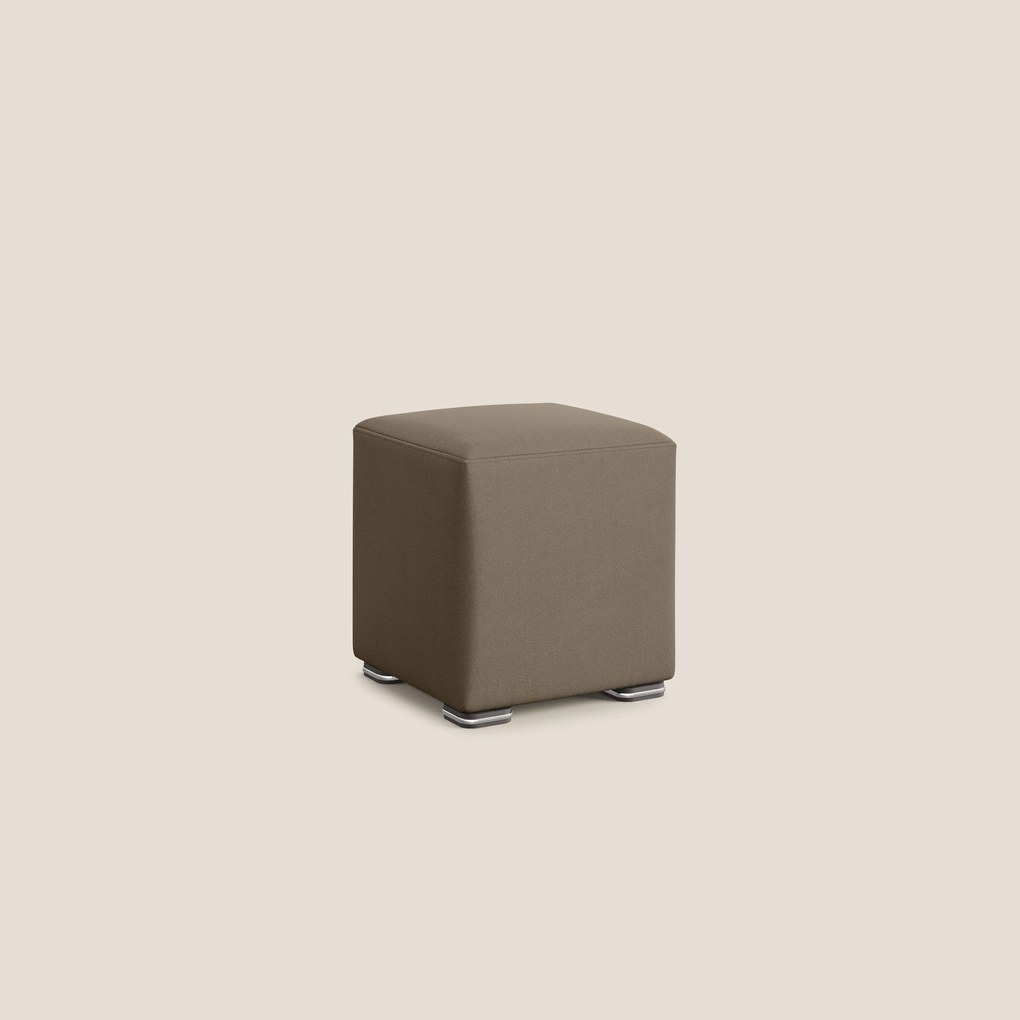 Cube pouf in microfibra smacchiabile T11 marrone