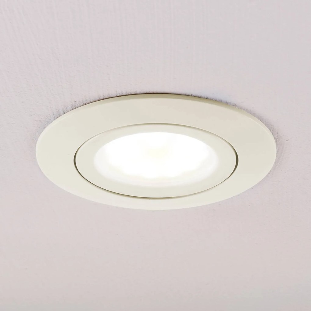 Lindby Spot LED da incasso Andrej, tondo, bianco crema