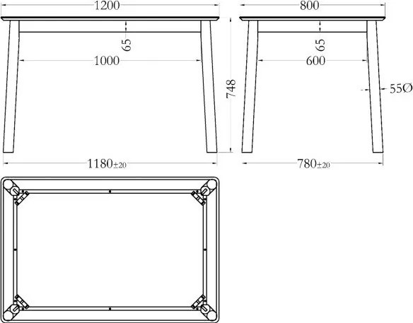 Tavolo da pranzo con effetto rovere 80x120 cm Barlow - Actona
