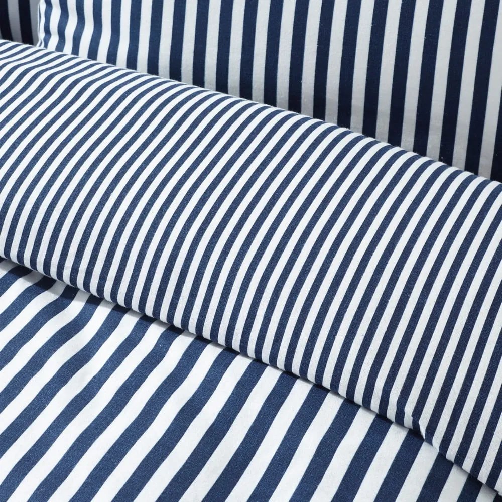 Set copripiumino e federa blu scuro in flanella per letto singolo 135x200 cm Stripe – Catherine Lansfield