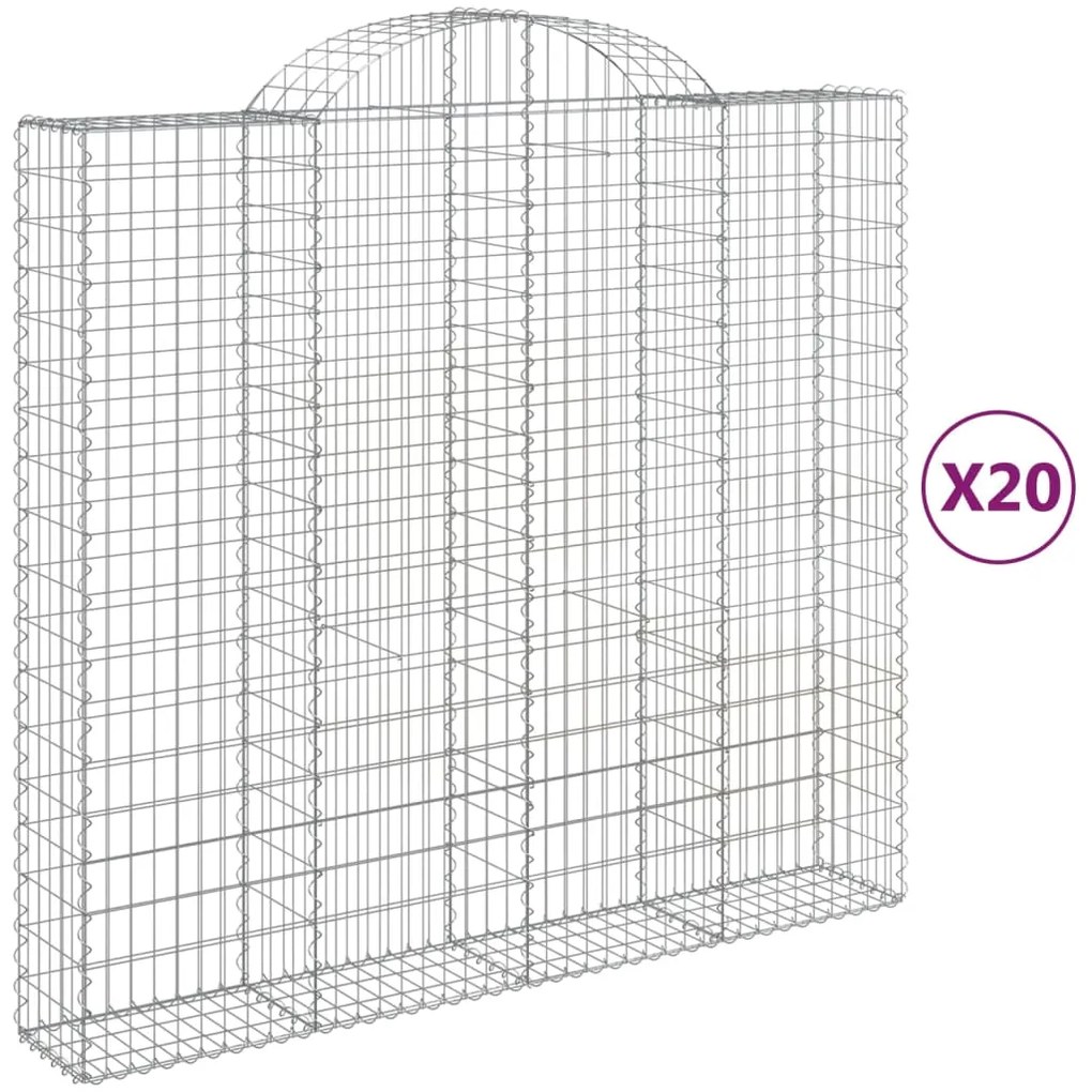 Cesti Gabbioni ad Arco 20 pz 200x50x180/200 cm Ferro Zincato