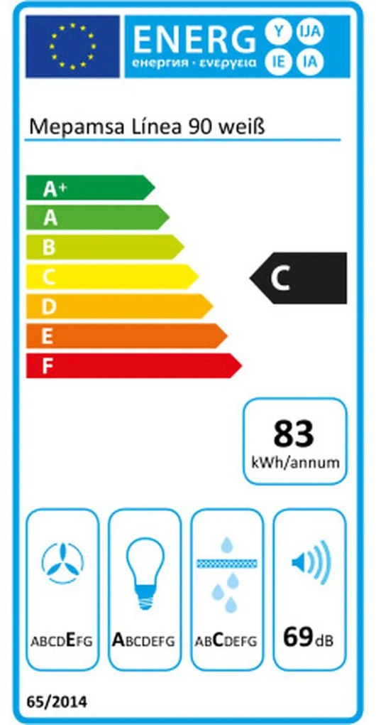 Cappa Classica Mepamsa LINEA 90 90 cm 560 m3/h Bianco