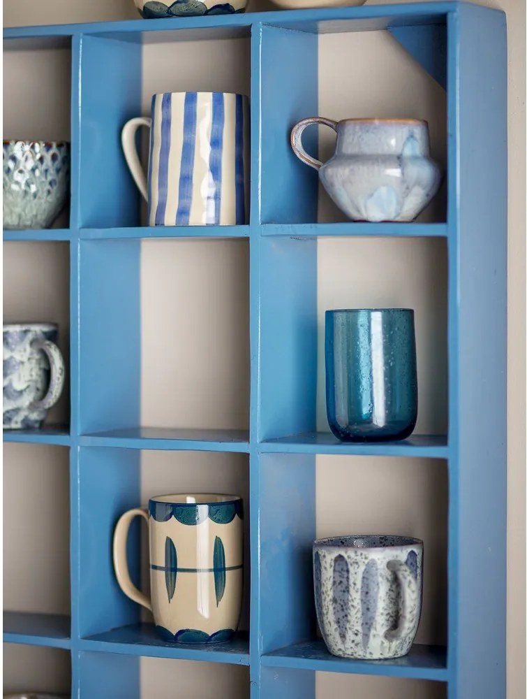 Mensola blu in legno riciclato con ripiani multipli 70 cm Bekka – Bloomingville