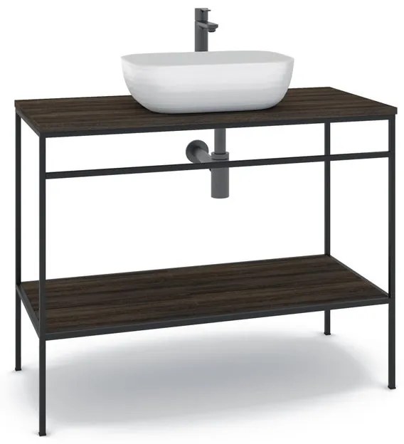 Mobile sottolavabo e lavabo Outline per vasca centrale nero L 100 x H 92 x P 45.5 cm