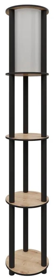 Lampada da terra con ripiani 1xE27/40W/230V 150 cm nero/marrone
